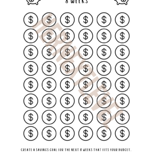 Printable 8 Weeks Savings Challenge